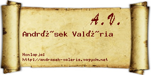 Andrásek Valéria névjegykártya