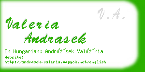 valeria andrasek business card